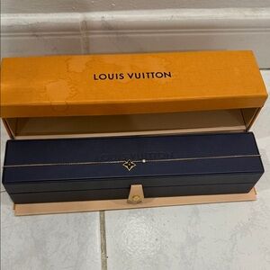 Louis Vuitton Black and Gold Monogram Flower Necklace